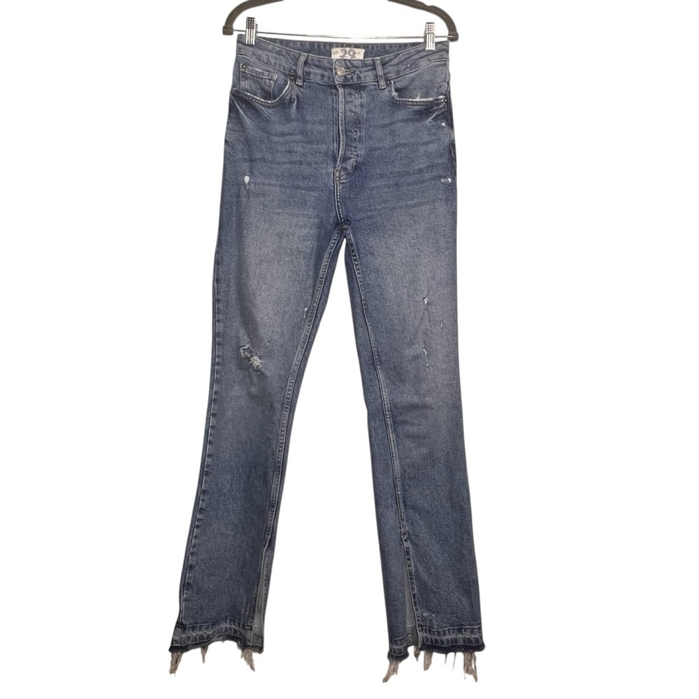 We The Free Jeans Womens 29 High Rise Split Hem Full Length Bootcut Button Fly